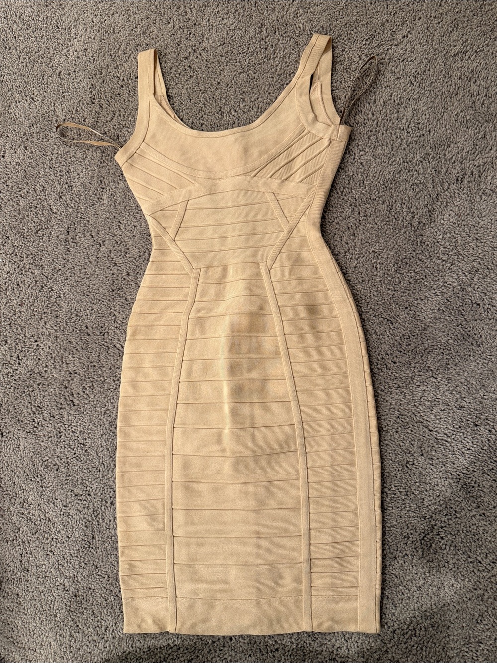 Herve Leger Beige Bodycon Bandage Dress - Women